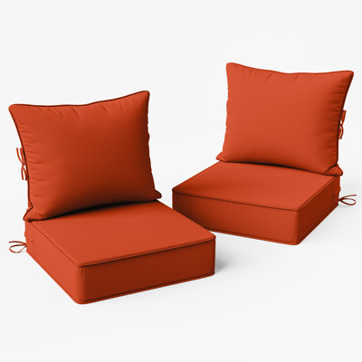 24"W X 24"D Outdoor Deep Seating Cushions 6.5” Indoor/Outdoor Seat And Back Cushion, Cushions Only
