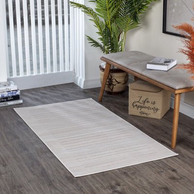 Beyanka Striped Machine Tufted Area Rug