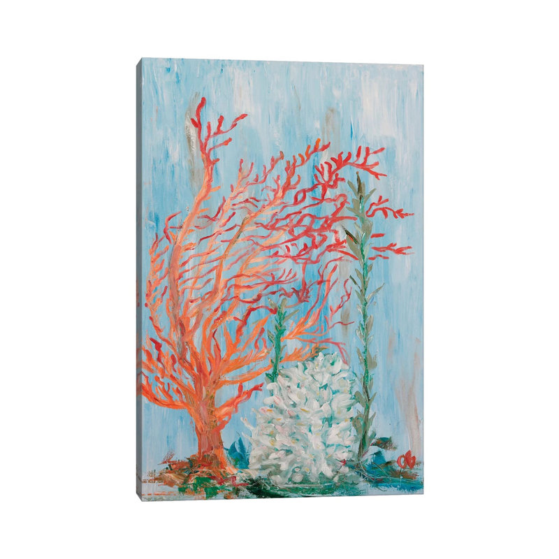 Painterly Coral I by Olivia Brewington - Wrapped Canvas Painting, 152.5 cm H x 101.5 cm W