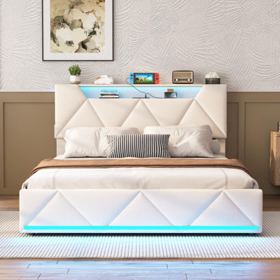 Bed Frame With Storage Headboard And 4 Drawers
