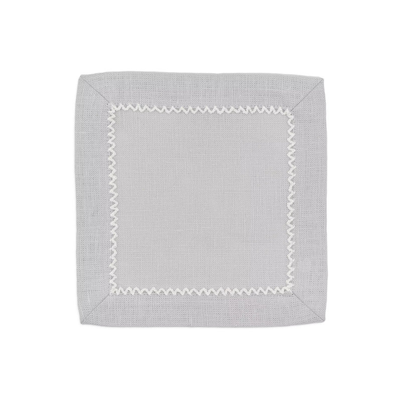 Inverted Picot Edge Cocktail Napkin, Quartz