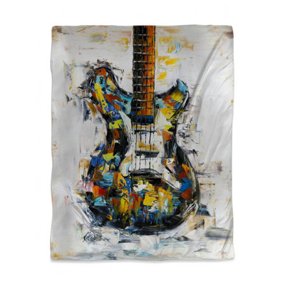 Colorful Guitar Duvet Cover | Blue Hobbies Home Decor