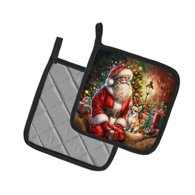 Paire de poignées Chihuahua et Père Noël