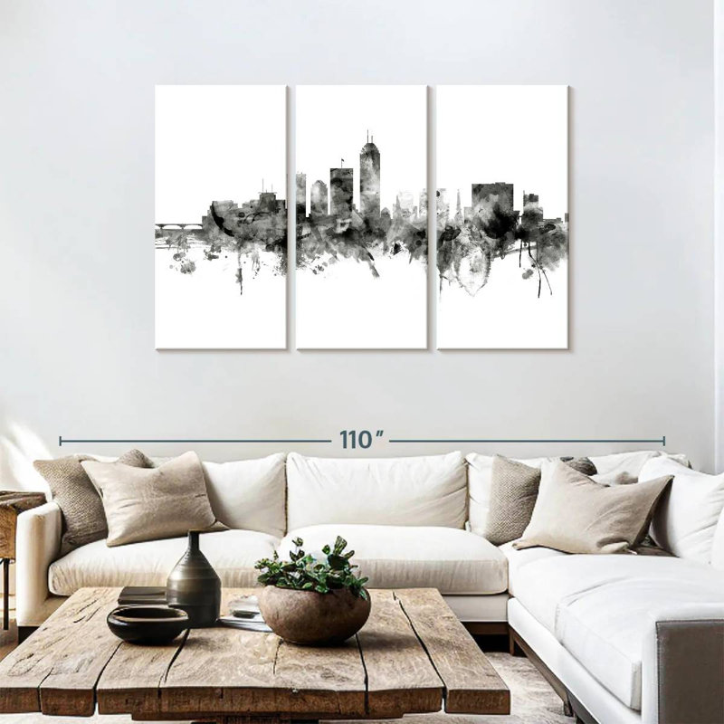 Indianapolis Indiana Skyline II, H 48 po x l 74 po