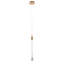 This Exquisite LED Pendant Is In A Gold Finish. The Frame Is Made Out Of Aluminum, And It Comes With A Dusted Clear Glass Accent. The LED Bulb Is Integrated Into The Frame. The Adjustable Cord Link Makes This Fixture Suitable For Most Ceiling Heights.
