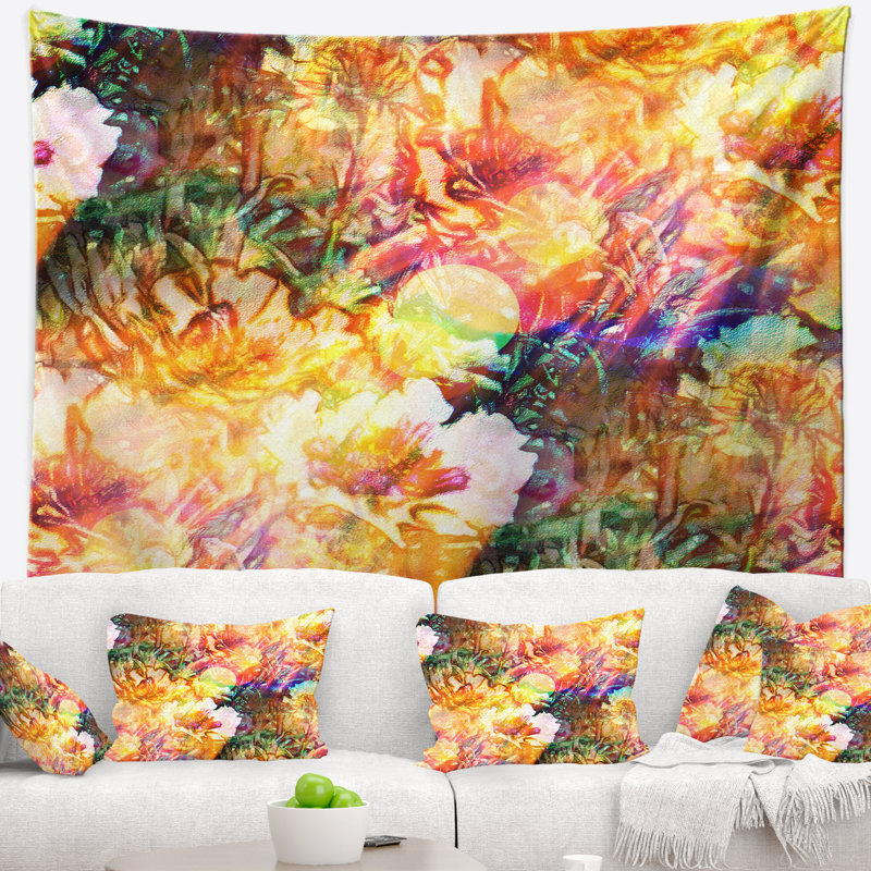 Bokeh fleurs tapisserie sans couture Floral, H 32 po x l 39 po