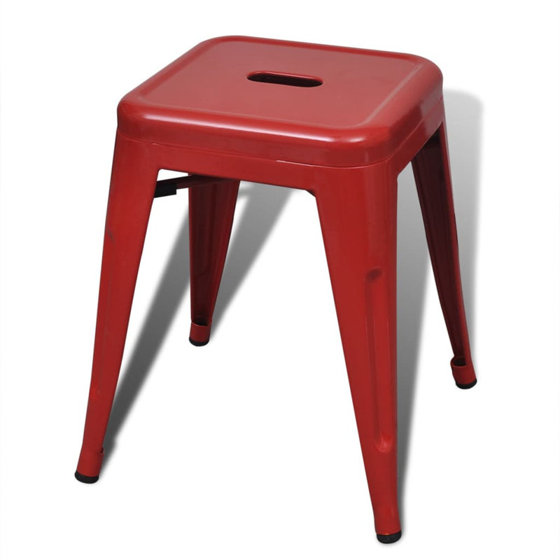 Hulsey Steel Accent Stool, Red