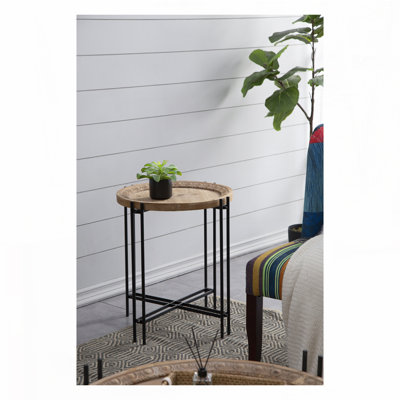 Table d'appoint ronde avec plateau en bois