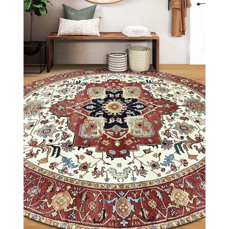Handmade Wool Oriental Area Rug, Round 8'