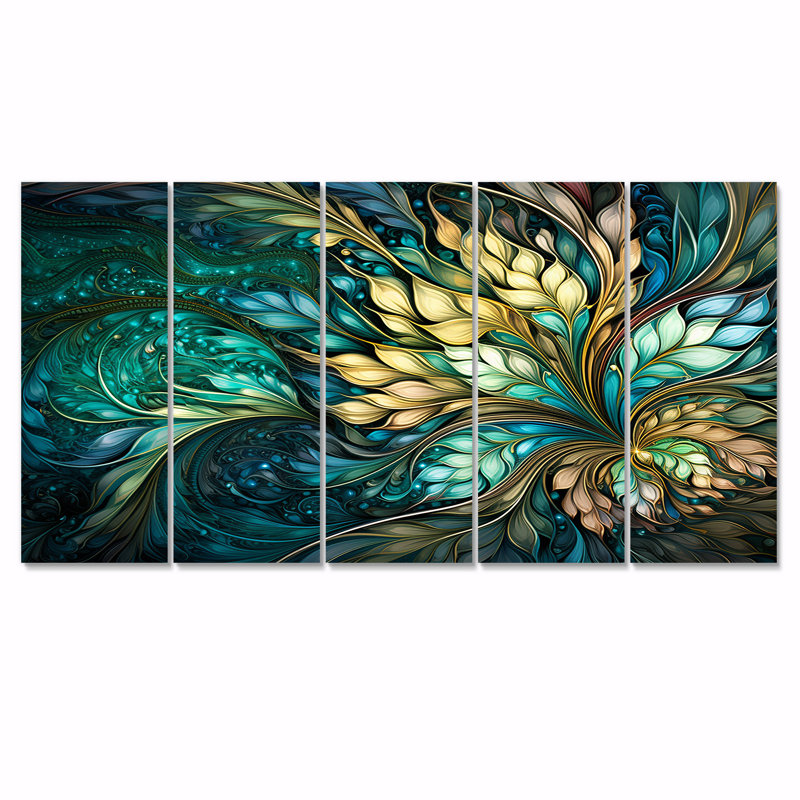 Essen - art mural botanique 5 pièces, H 28 po x l 60 po