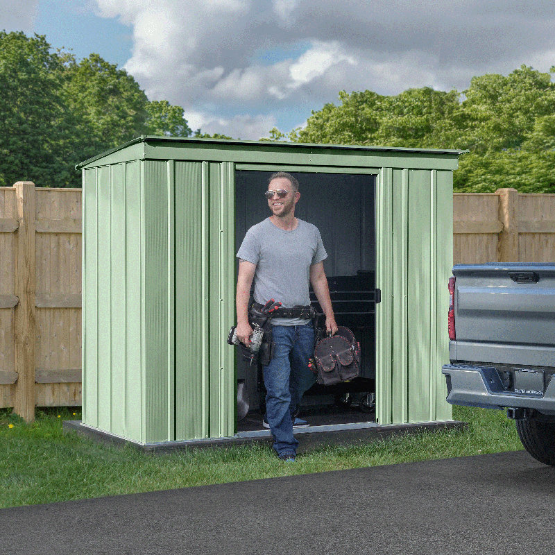 Classic Steel Storage Shed, 6X4, Sage Green, Sage Green