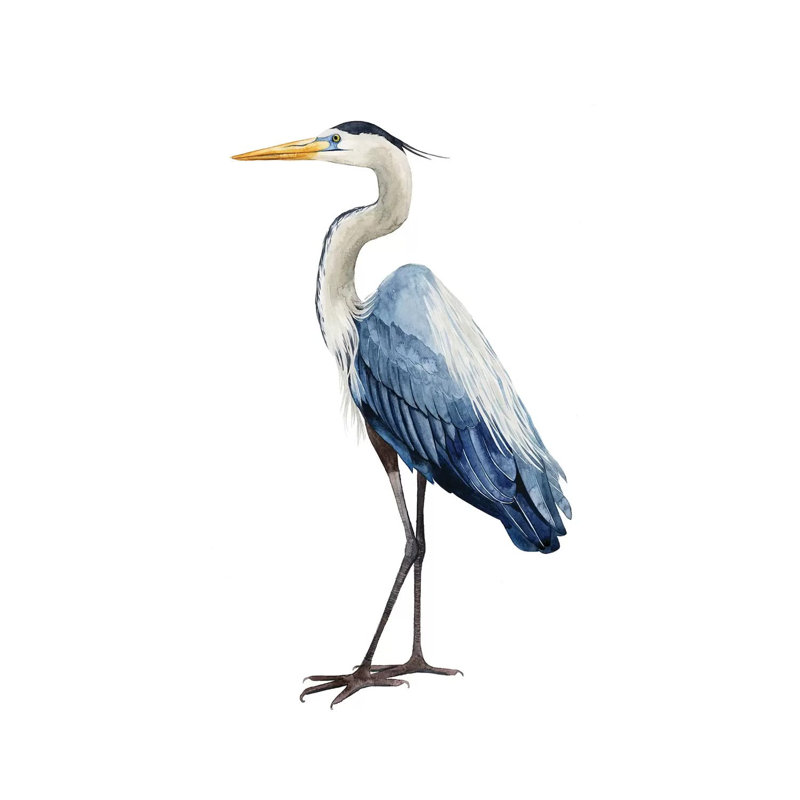 Seabird Heron I by Grace Popp - Wrapped Canvas Gallery-Wrapped Canvas Giclée, 66.04 cm H x 45.72 cm W x 1.91 cm D