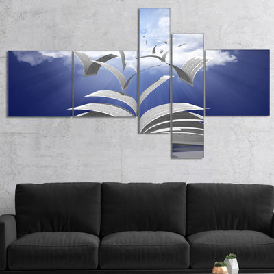 Book Pages Skyward Graphic Art Print MultiPiece Image on Canvas