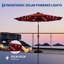 Parasol solaire de 304 cm avec manivelle et inclinaison de 304 cm à DEL - Parasol de patio extérieur à 32 DEL, parasol UPF 50+ avec 8 nervures pour terrasse, cour, piscine et pelouse, rouge-137755537