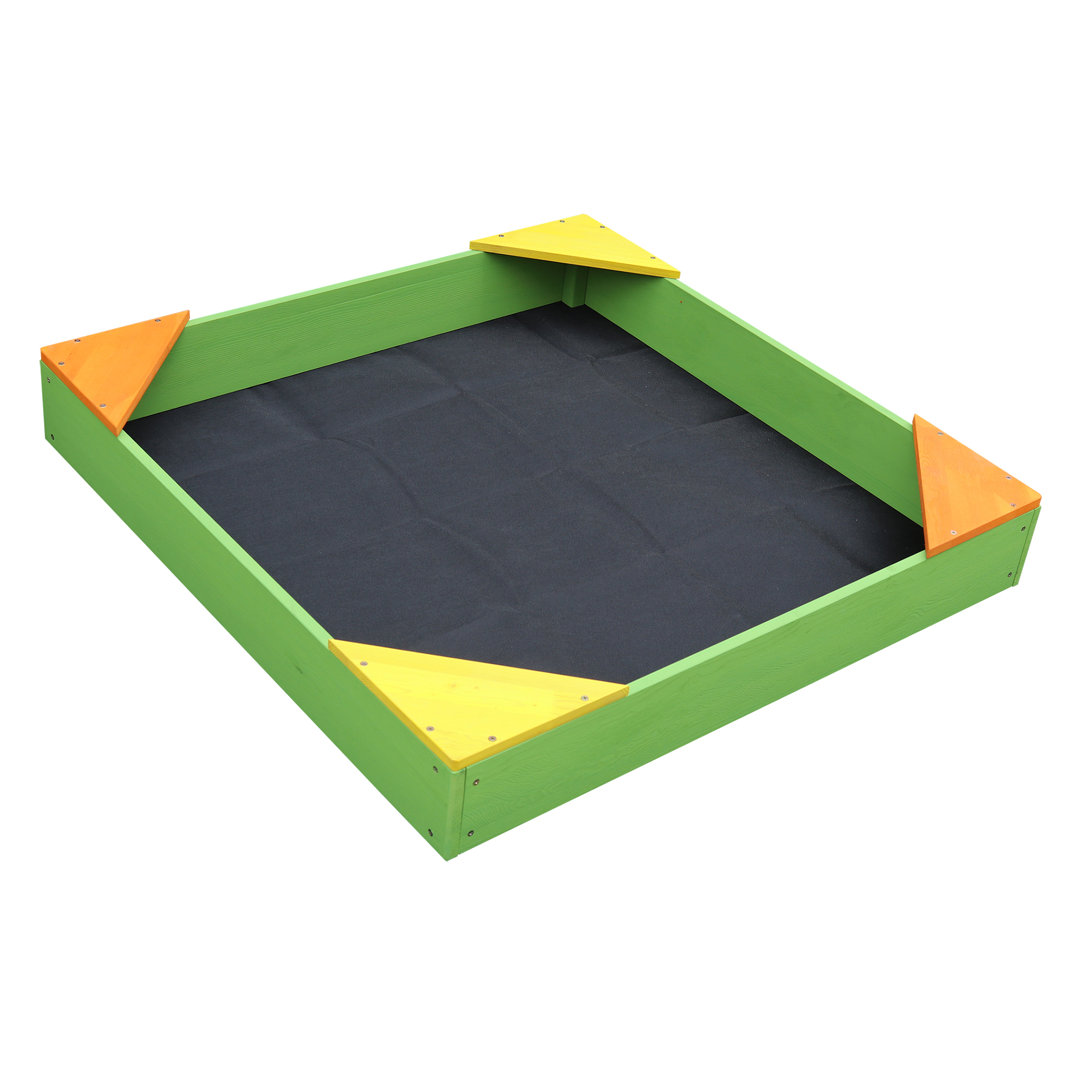 Liberty House Toys 90cm x 13.5cm Solid Wood Square Sandbox with Cover