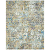 Abstract Area Rug in Yellow