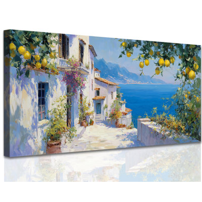  Lemon Wall Art Rustic Charm Lemon Kitchen Wall Art Print Mediterranean Fruit Painting Canvas Wall Decor Vibrant Artistic Pictures for Kitchen Dining Living Room Artwork Decoration, 12x24 inches