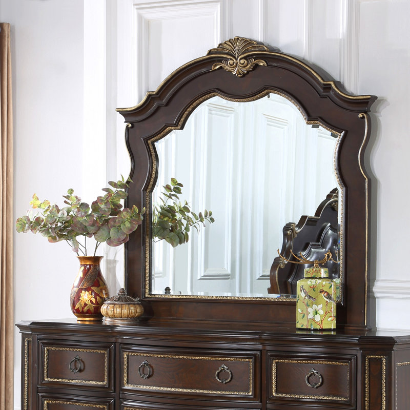 Miroir moderne pour commode, Bois, 51" H x 47" W