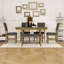 Ensemble de table de salle à manger extensible 6 pièces avec rallonge amovible, 4 chaises rembourrées et banc-1414636713-1414636716