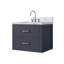 Meuble-lavabo simple bleu 24 po X P 18 po D, dessus en acrylique et robinet-117825108