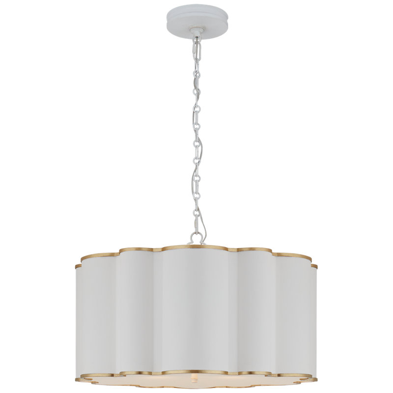 Alexa Hampton Markos Large Hanging Shade, White/Gold