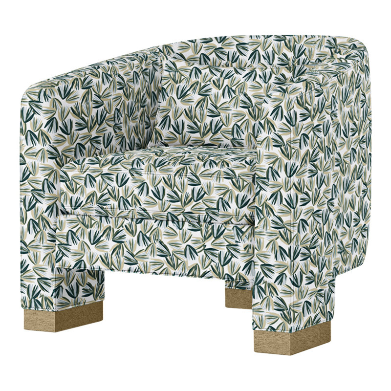 Fauteuil demi-tonneau Admiral, Dune, Perigold Palmetto Verdigris