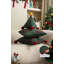 Coussin décoratif festif vert sapin de Noël 12 po x 12 po 