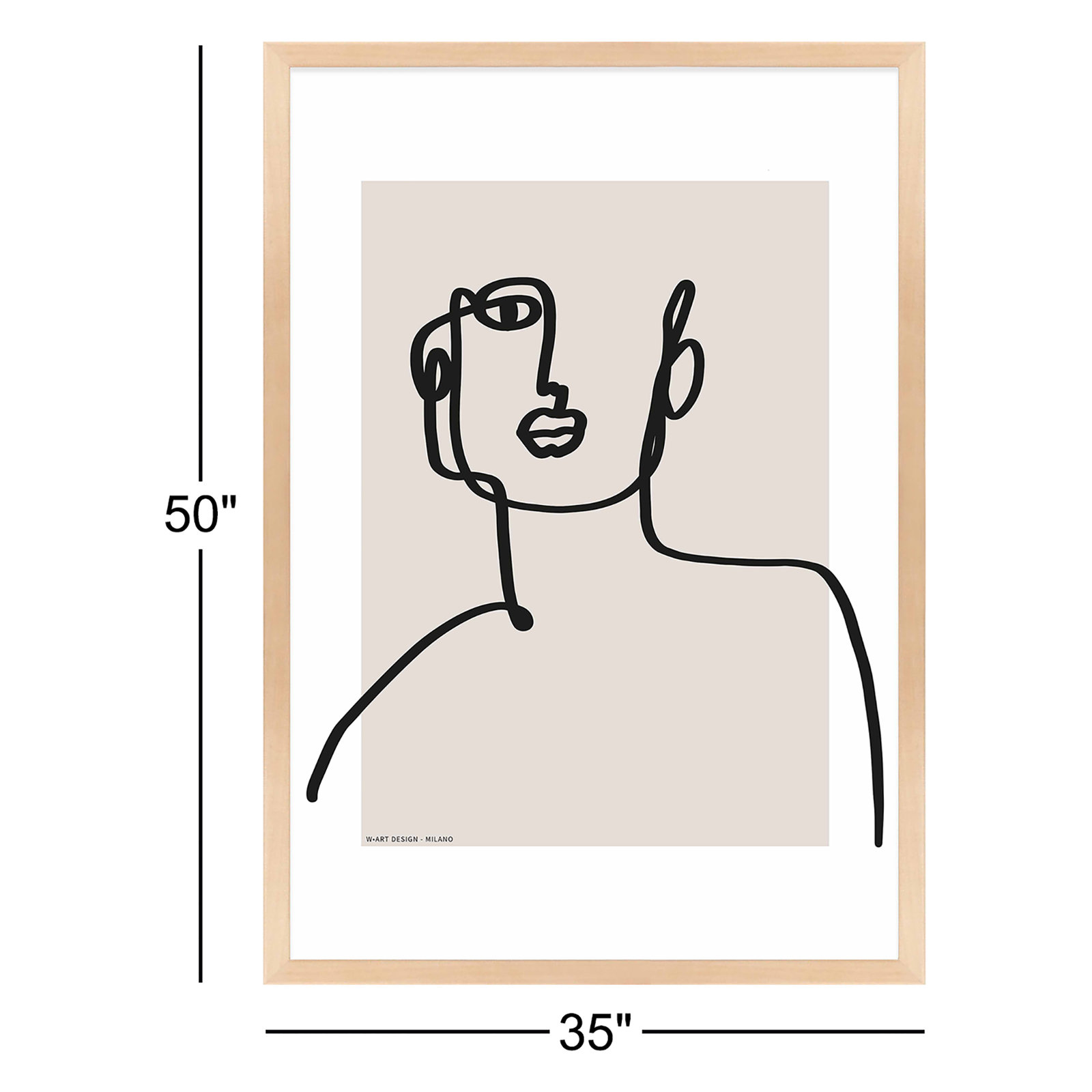 Figure And Form 2 by Romina Gadler, Maple Framed Paper, 50" H x 35" W x 1.25" D