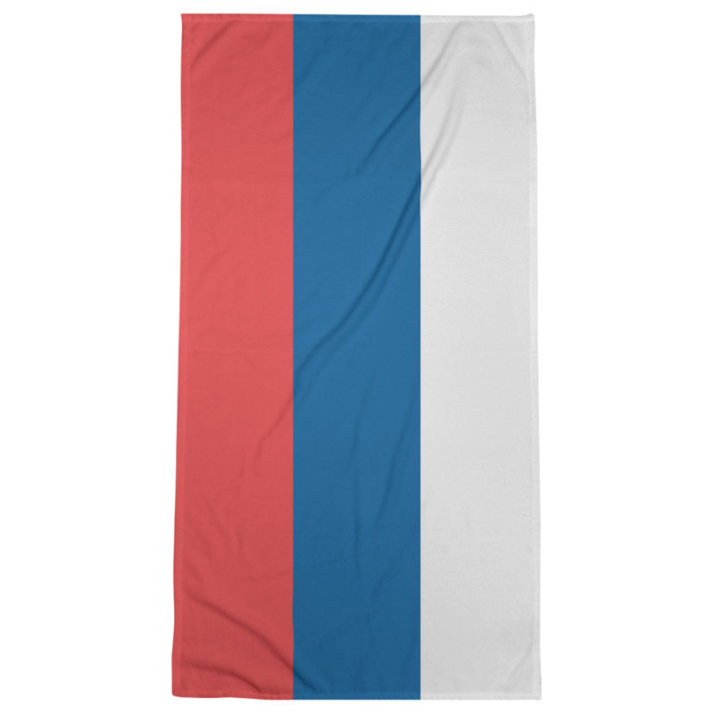 Bath Towel, Red/Dodger Blue/White, Microfiber