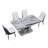 63" Modern Gray Dining Table Set With PU Leather Chairs, U-Shaped MDF Base-116446665-116446667