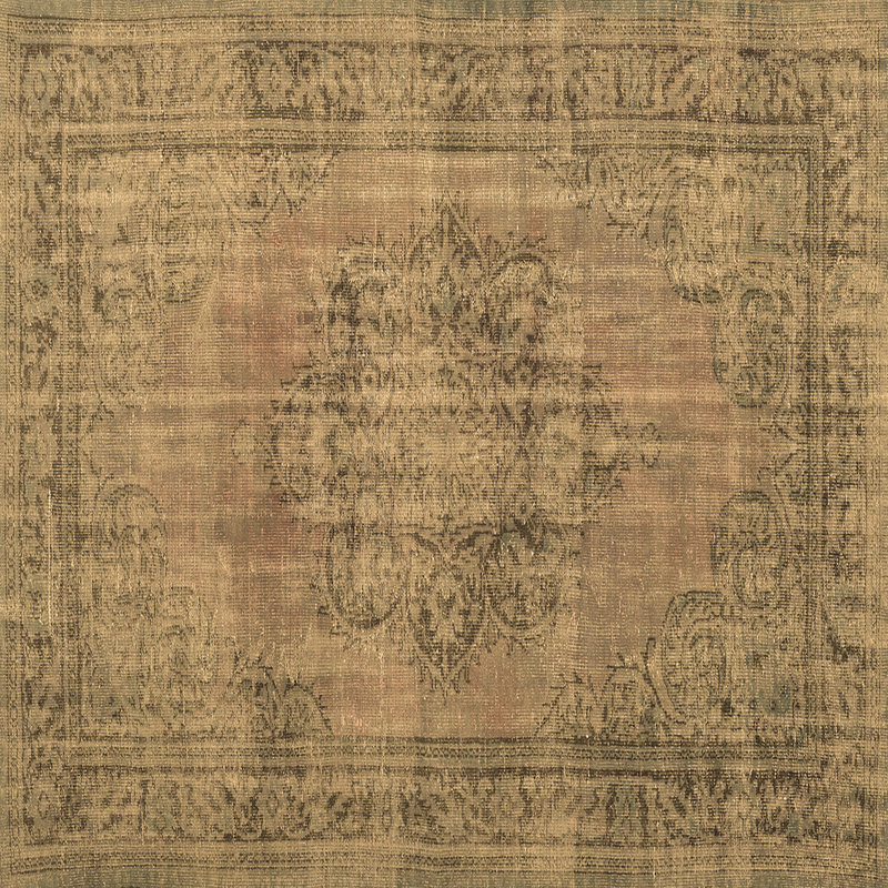 Tapis brun traditionnel Traditional 3553, Carré 8 pi
