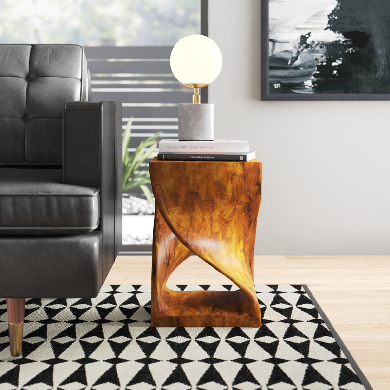 Lishe Solid Wood End Table