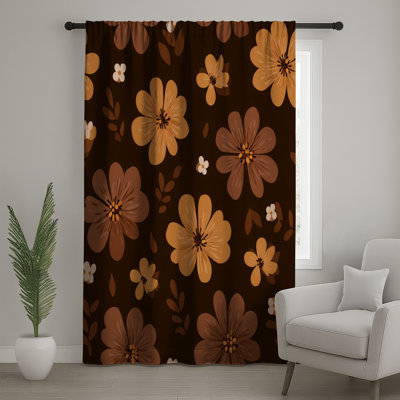 Rideaux à motif floral et voilages à motif floral - 1 panneau