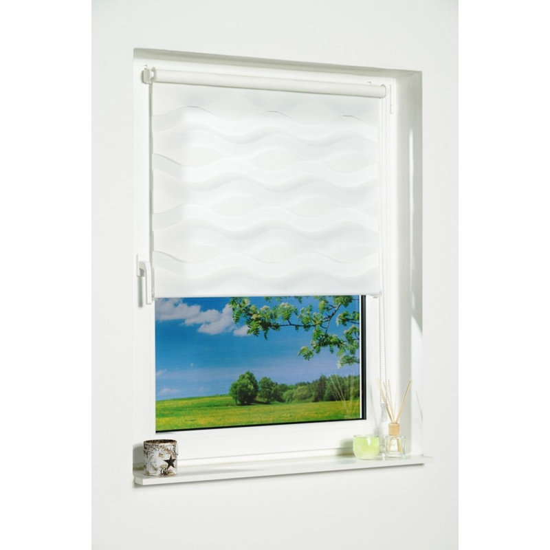 Semi Sheer Roll-Up Shade, White, 110 W x 150 L cm