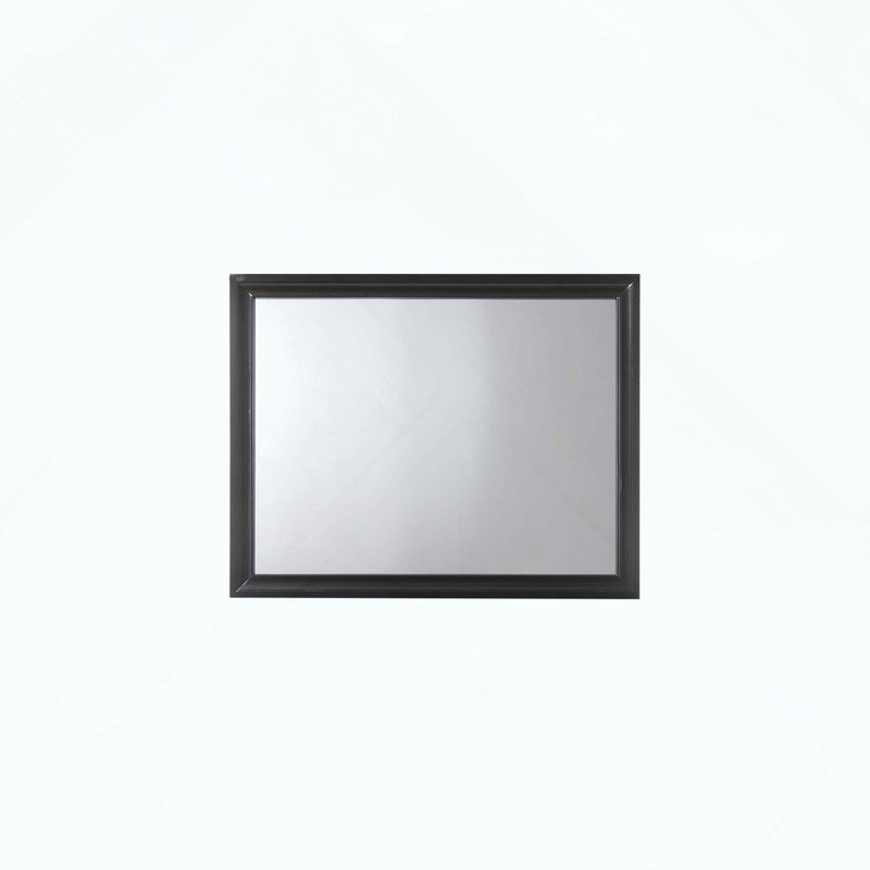 Miroir à finition Naima (miroir inclus seulement), Noir, Bois synthétique
