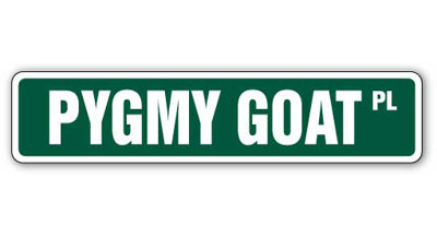 Pygmy Goat Street Sign Heavy Duty Plastic 6" X 24"