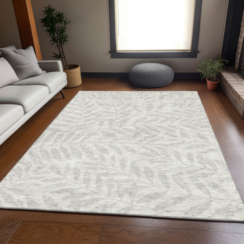 Premium Machine Washable Prisco Ivory Rug, Rectangle 8' x 10'