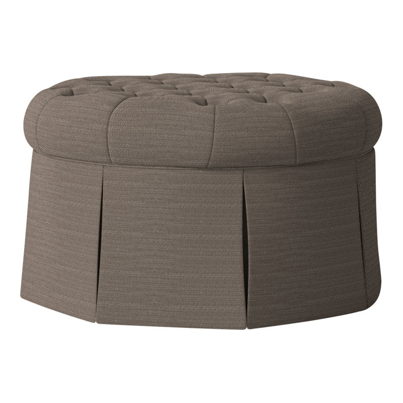 Alma 35" Tufted Round Cocktail Ottoman, Perigold Ishi Chai