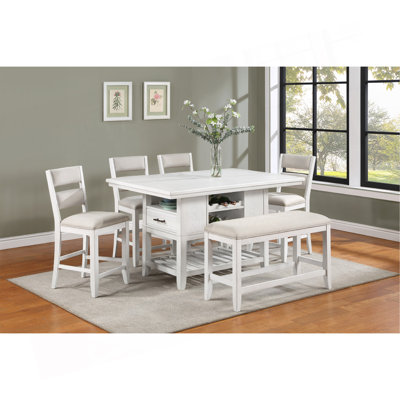 Table de salle à manger à hauteur de comptoir 1Pc avec tiroirs de rangement