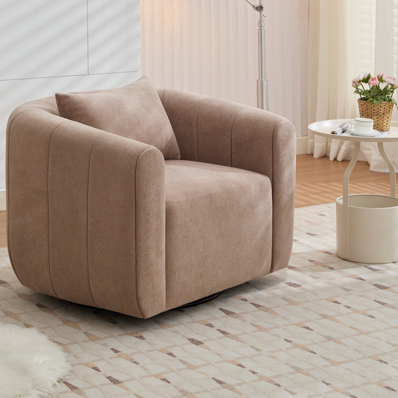 Fauteuil pivotant de 36 po de largeur, Polyester brun