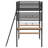 William Matte Black 3-Shelf Twin Loft Bed