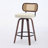 Set Of 3 Swivel Counter Height Bar Stools – 26" Walnut Rattan Cane Back Stools With Upholstered Seat For Kitchen Island & Bar (walnut/beige)