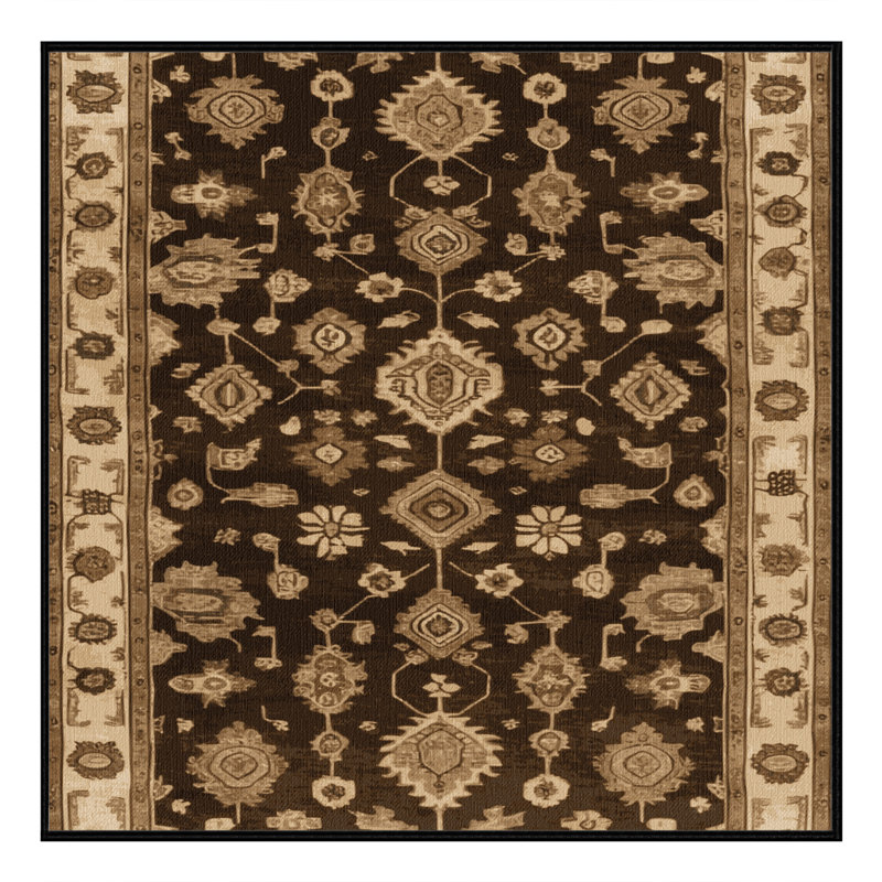 Tapis brun lavable à la machine, Carré 7 pi