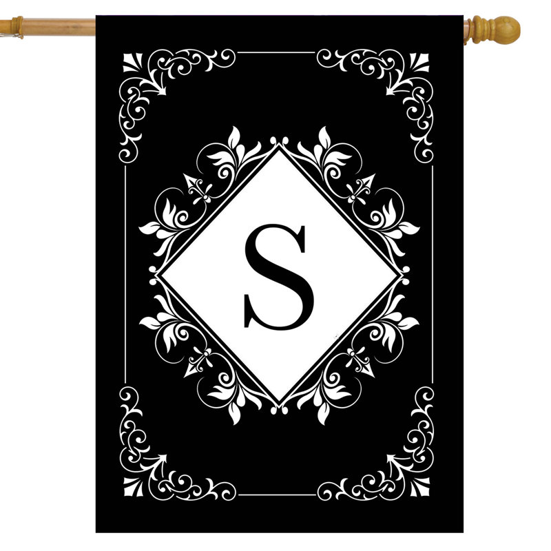 Black And White Monogram S House Flag