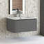 Meuble-lavabo flottant mural moderne 30 po avec lavabo intégré et tiroir à fermeture en douceur - rangement de salle de bain peu encombrant-2053518747