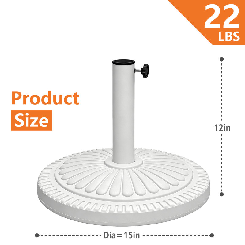 22 Lbs. Patio Umbrella Base In White