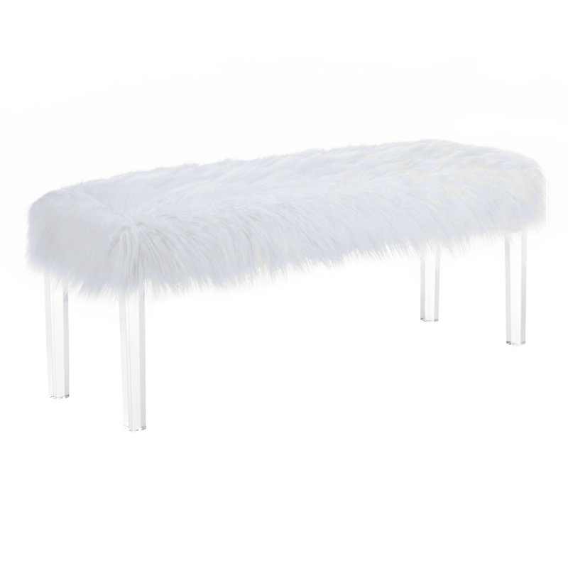 Banc en fausse fourrure avec pieds en acrylique