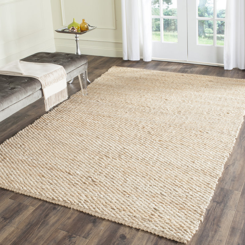 Tapis naturel tissé à plat à la main Chester, Rectangle 6 pi x 9 pi