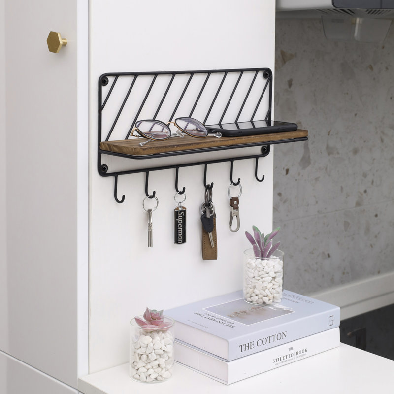 Floating Shelf with Hooks