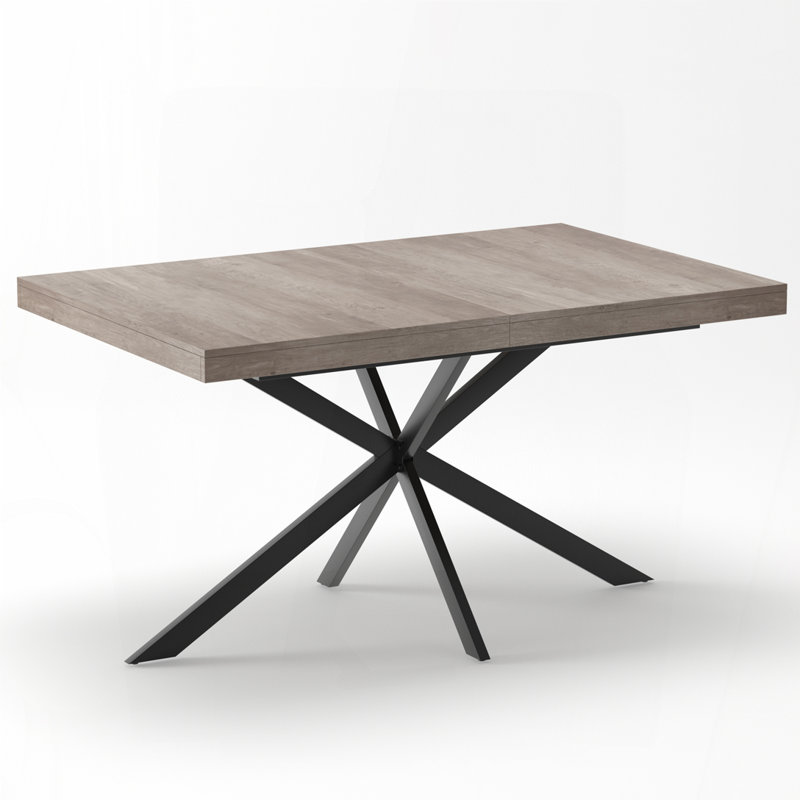 55.1-70.9 Inch Retro Rectangular Extendable Dining Table, Gray